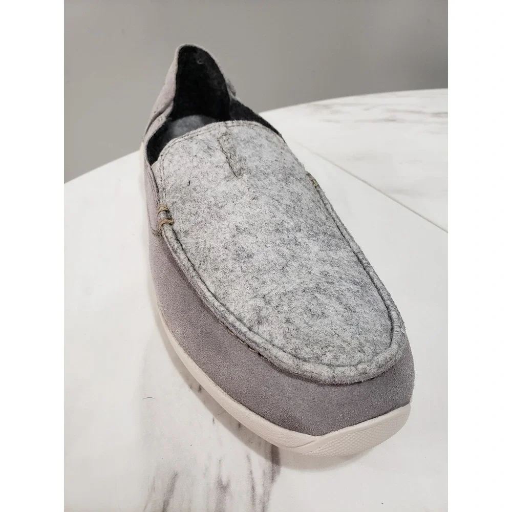 Clarks 61505369‎ Men's SIZE 8 Gray Suede Gorwin Step Slip-On Loafer Shoes House